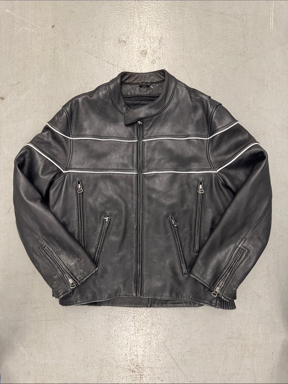 Street Legal Performance Men's Black Leather Motorcycle Jacket XL